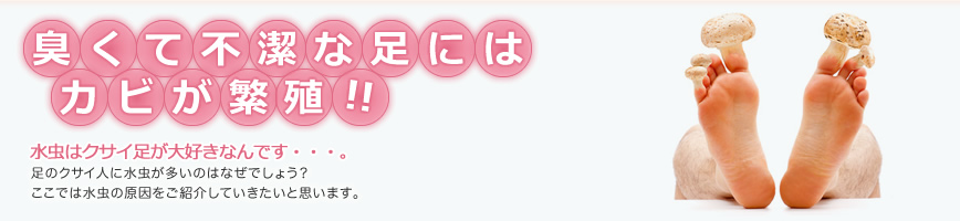 臭くて不潔な足にはカビが繁殖!水虫はクサイ足が大好きなんです・・・。